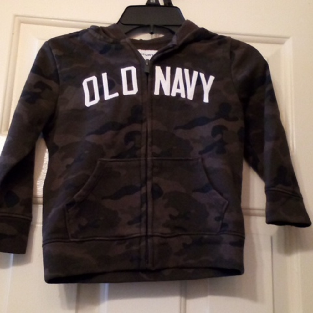 Camouflage old nave zip up hoodie